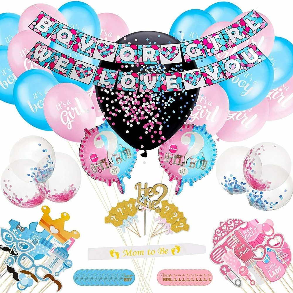 COPY - Pretty HUGE 111pcs  Gender Reveal Party Kit